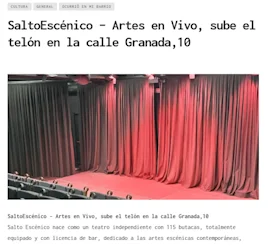 SaltoEscénico – Artes en Vivo, sube el telón en la calle Granada,10